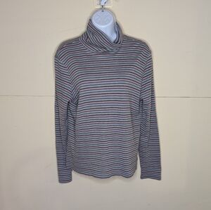Eddie Bauer Long Sleeve Shirt Turtleneck and Stripes